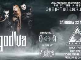 GODIVA – “DAMNATION OVER GREECE” +EONS AURA / SINISTROUS MIST– Σάββατο 22 Νοεμβρίου @ Temple, Αθήνα Godiva